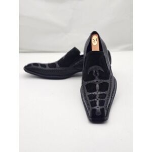 Fiesso by Aurelio Garcia Size 43 Black Leather Square Tip Dress Shoe Fl 6303